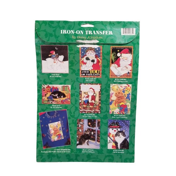 Iron On Transfers Daisy Kingdom He's Making a List Santa Claus Christmas Craft - Picture 2 of 7